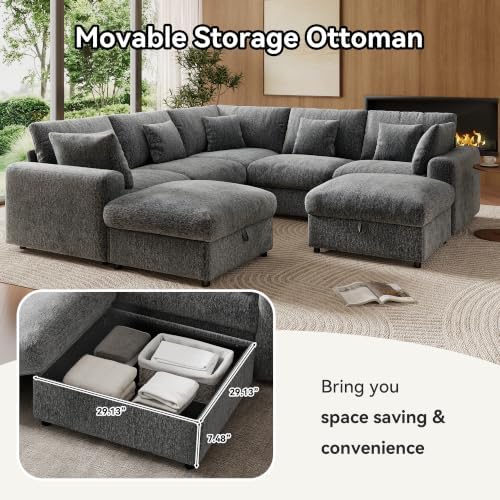 WorthFurni 107” Cloud Sectional Couches - Image 7
