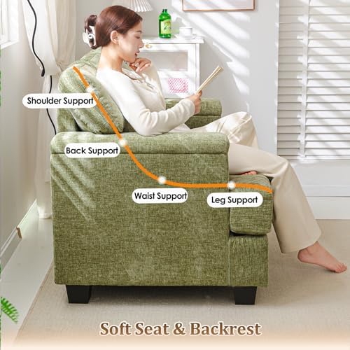 Rexulqo Oversized Accent Chair Set of 2, Armrest Organizer - Image 5