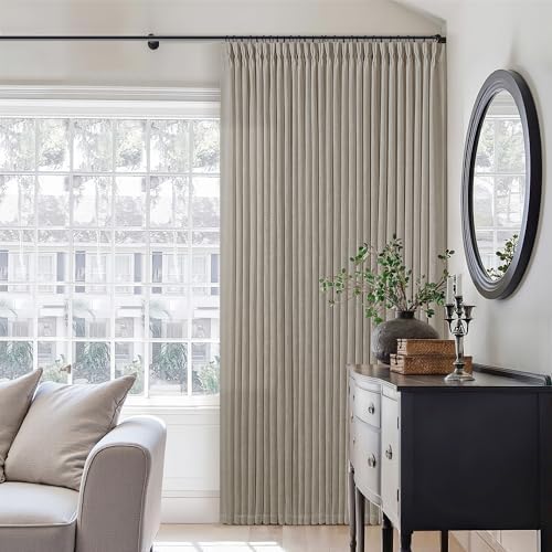 Burlywood Birch Linen Sheer Pleated Curtains 120 Inches Long 70 Inch Wide - Image 6