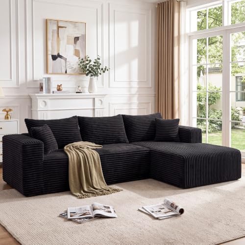 Boneless Couches for Living Room, L Shape Modular Sectional Sofa by TEKIROSE