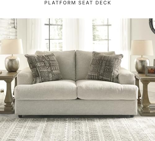Signature Design by Ashley Soletren Loveseat, Stone Chenille Sofa Couch - Image 7