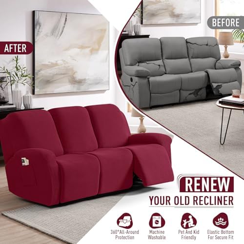 TAOCOCO Stretch Recliner Sofa Covers 8 Piece - Image 4