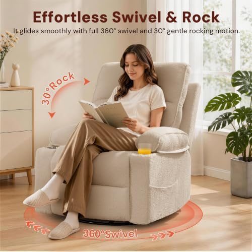 Korser 360° Swivel Rocker Recliner Chair, Nursery Glider Rocking Chair - Image 3