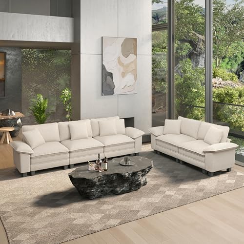 HERA'S HOUSE 2 Pieces Modular Loveseat Couch & 3-Seat Sectional Sofa Set by HERASHOUSE