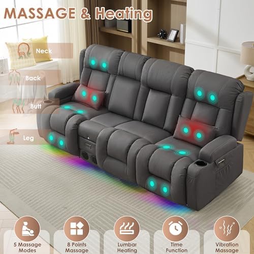 TUNYI Wall Hugger Loveseat Recliner Sofa - Image 5