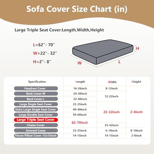 Yoovat Couch Cushion Covers for Sofa Couch Covers Wear-Resistant Universal Sofa - Image 3