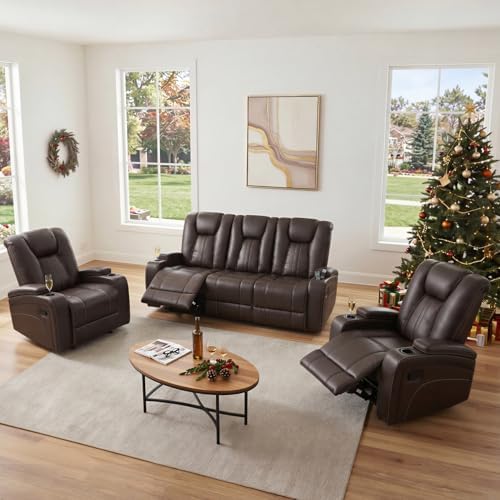 3+1+1 Seater Recliner Sofa Set, Reclining Sofa Couch by ReclineFlow
