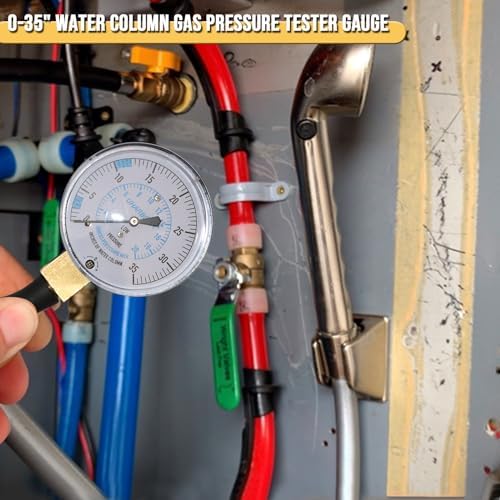 UHARBOUR LP Gas Manometer Pressure Tester 0-35" W.C, 1/8" NPT - Image 5