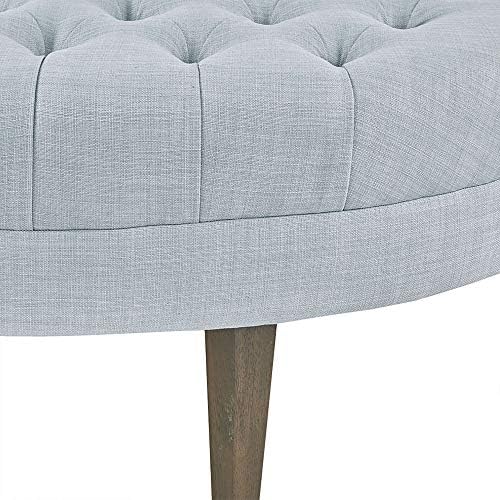 Madison Park Martin Oval Surfboard Tufted Cocktail Ottoman Soft Fabric - Image 5