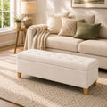 Ottoman with Storage 51" Linen Fabric Storage Ottoman Bench by DECODEVILLE