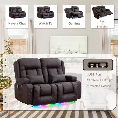TUNYI Power Loveseat Recliner Sofa - Image 4
