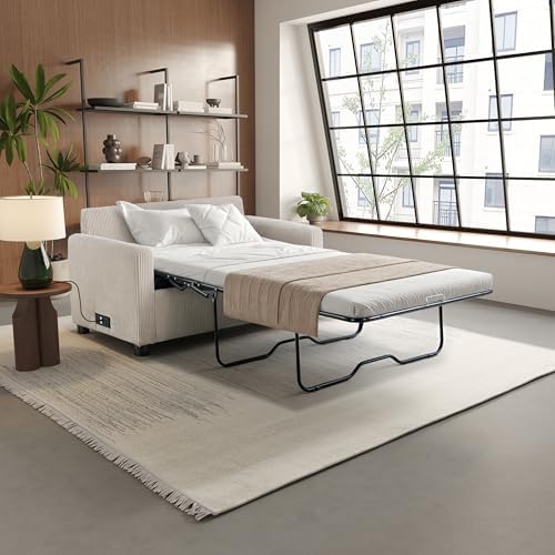 Serta® Darnold 53.5" Pull-Out Sleeper Loveseat, Twin Size, Dreamcoil® Comfort by SertaDreamConvertibles