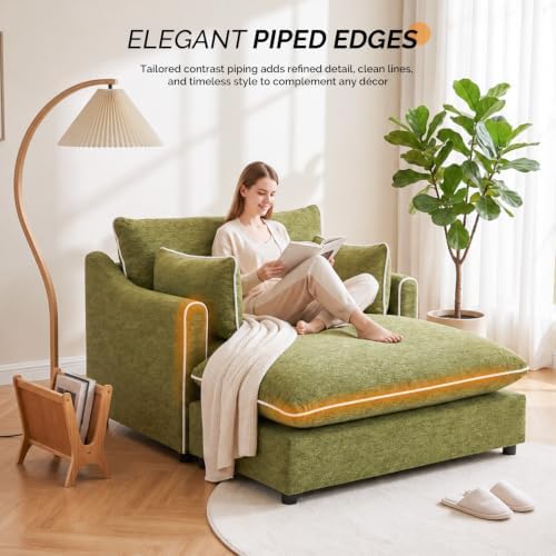 VINGLI Chaise Lounge Chair Sofa Bed Indoor, Oversized Sleeper Accent Chair - Image 6