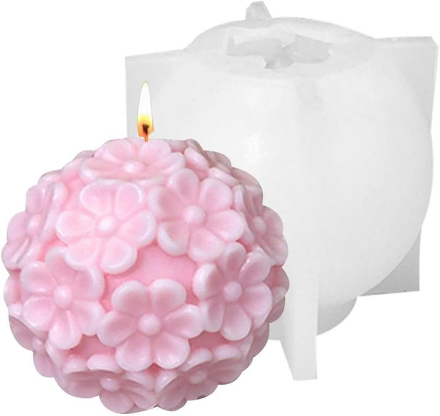 Chrysanthemum Ball Candle Soap Mold Daisy Flower Silicone Mold for Fondant,Chocolate,Candy, Bath Bomb,Epoxy Resin,Plaster, Polymer Clay