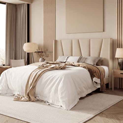 Allewie Queen Size Platform Linen Bed Frame - Image 3