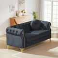 Mid Century Modern Chesterfield Sofa, Velvet Loveseat Couch, Upholstered Button by JEEOHEY
