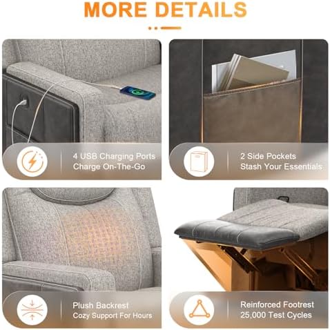 Dresegmt Manual Recliner Sectional Sofa - Image 4