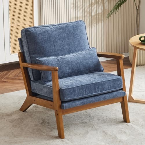 Karl home Mid-Century Lounge Accent Chair, Dusty-Blue by Karlhome