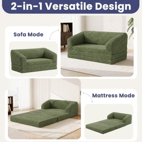 JUIKURY Convertible Sofa Bed, 3-in-1 Foldable Loveseat Couch - Image 5