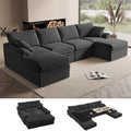 Boneless Couch with Storage, 48.6" Extra Deep-High Seat Modular Sectional Sofa by LOOFRA