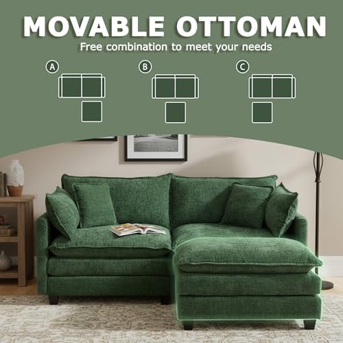 78" Modular Sectional Sofa, L Shaped Cloud Couch - Image 5