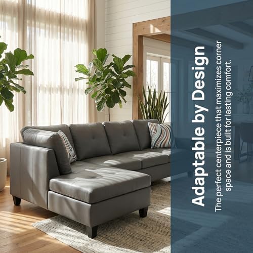 L-Shaped Sectional Sofa, Modern 4-Seat Couch - Image 4