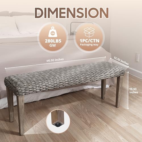 Outdoor Rattan Backless Bench - Image 2