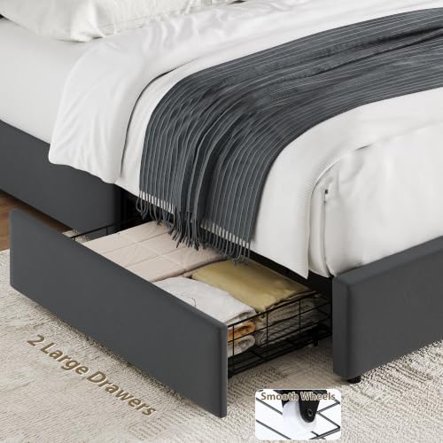 HOSTACK Queen Upholstered Platform Bed Frame - Image 3