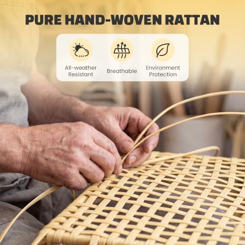 LHBcraft 7-Piece Patio Furniture Set, Handmade Rattan Outdoor Furniture Set - Image 3