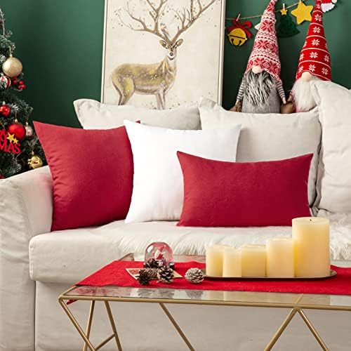 MIULEE Decorative Outdoor Pillow Covers Christmas Lumbar 12x20 Red - Image 7