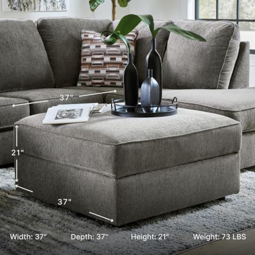 Signature Design by Ashley Putty Grey Ottoman - Image 3