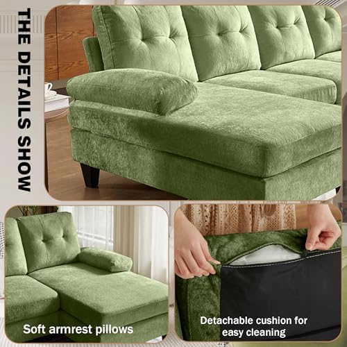 Sectional Couches for Living Room, Dark Green - Image 5