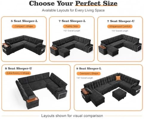 Vipbear 130" Modular Sectional Sleeper Sofa - Image 4