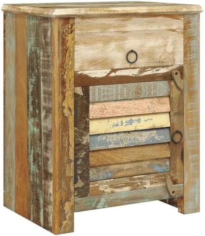 Reclaimed Wood End Table with 1 Drawer and 1 Door - Image 6