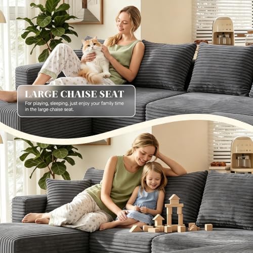 118" Modular Sectional Sofa, Boneless Couches - Image 4