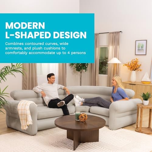 Intex Inflatable Corner Sofa, L-Shaped Couch Family Lounge - Image 5