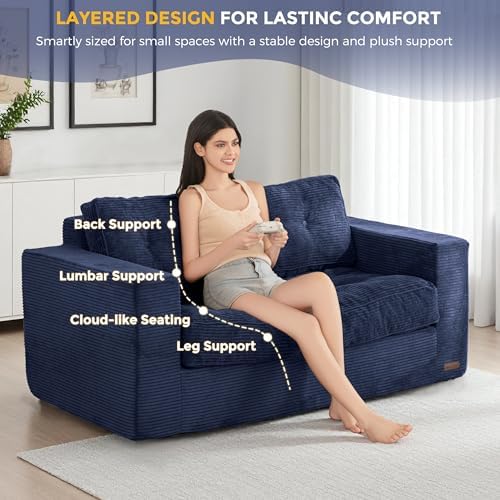 MAXYOYO Loveseat Sofa Couch, Upholstered Bean Bag Chair Cloud Seat - Image 6