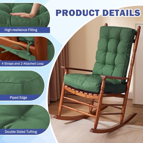 IPYNBAP Rocking Chair Cushion, Waterproof and Fade-Resistant Patio Chair - Image 5