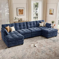 116.5" Modular Sectional Cloud Couch, U Shaped Tufted Sofa by Unknown