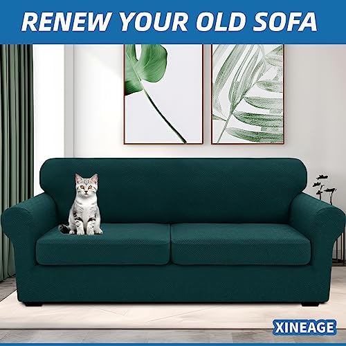 XINEAGE 3-Piece Stretch Sofa Cover, Washable Couch Covers - Image 4