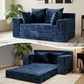 55" Small Boneless Couch, 3-in-1 Boneless Loveseat Sleeper Sofa Bed Convertible by Winzoo