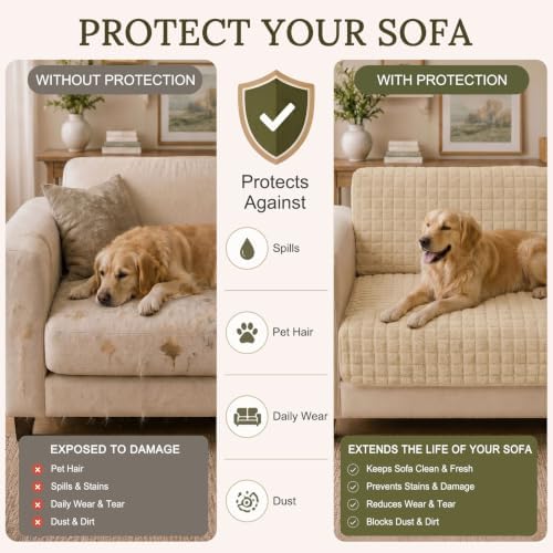 Smiry Velvet Couch Cover for Dogs, Non Slip Soft Sofa Protector for Pets - Image 5