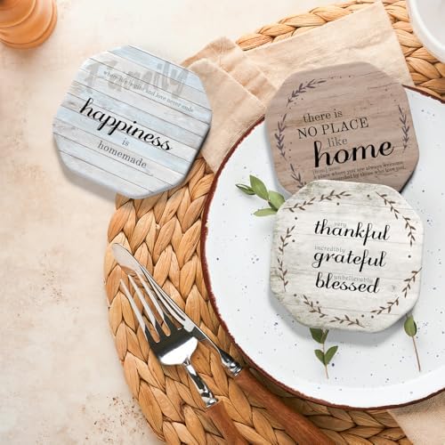 UMIRRO Absorbent Ceramic Stone Coasters Set of 6 - Image 2