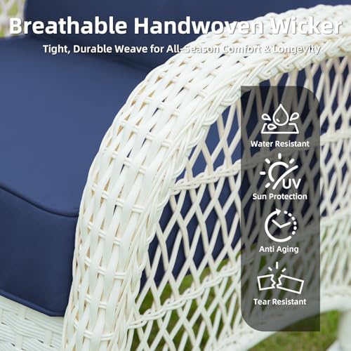 VIVIJASON Outdoor Wicker Rocking Chair, Patio Rattan Rocker Chair - Image 4