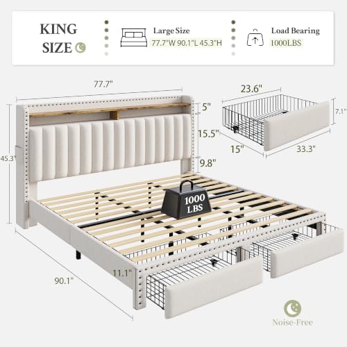 EnHomee King Size Bed Frame - Image 2