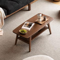 100% Solid Wood Coffee Table for Living Room, 39.37" Mid Century Modern Tables by Vadisun