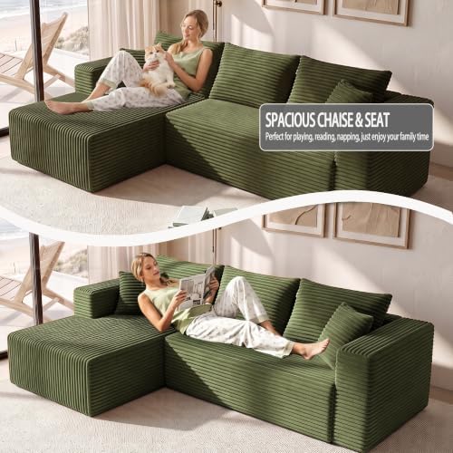 92.5" Boneless Couch, Left Facing Sectional Sofa - Image 6