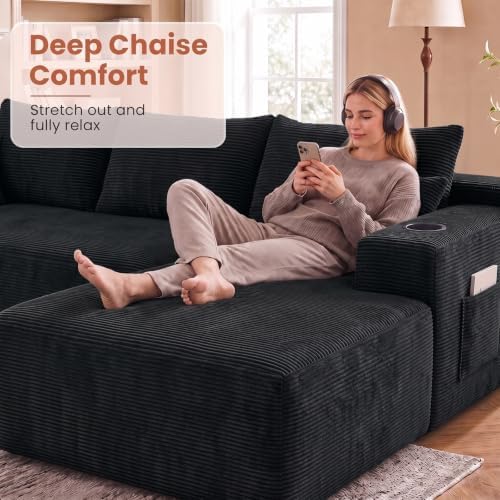 Yafylly 126" U Shaped Boneless Sectional Couch - Image 4