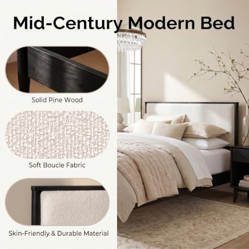 Merax Mid Century Modern Bed Frame - Image 4