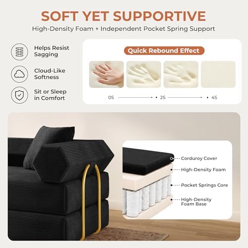 79" Convertible Sofa Bed, Boneless Couch - Image 4